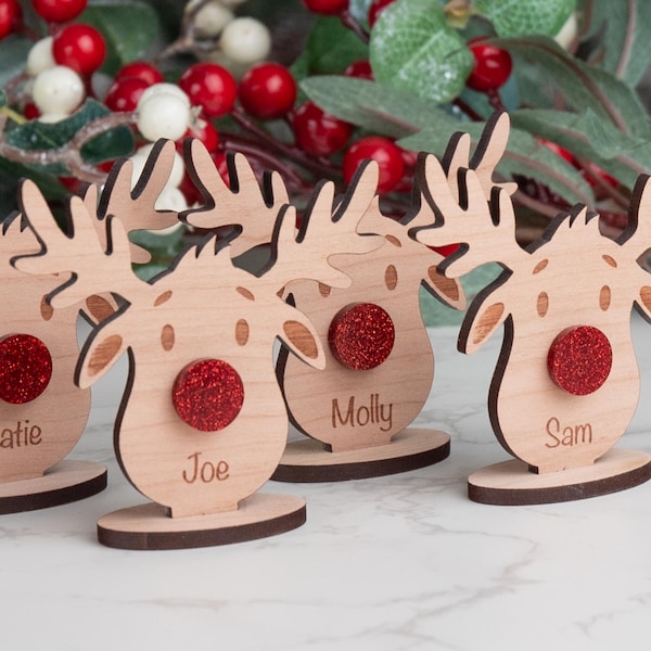 Personalised Wooden Reindeer Place Name