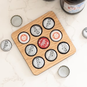 Wooden Beer Cap Coaster: Rustic Home Bar Decor