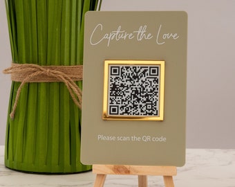 Mini QR Code sign for Wedding Photo  Album, Facebook, Instagram, Business Sign, Menu, Reviews, Payment Sign, Appointments