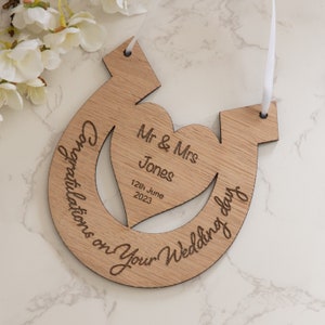 Personalised Good Luck Wooden Wedding Horseshoe