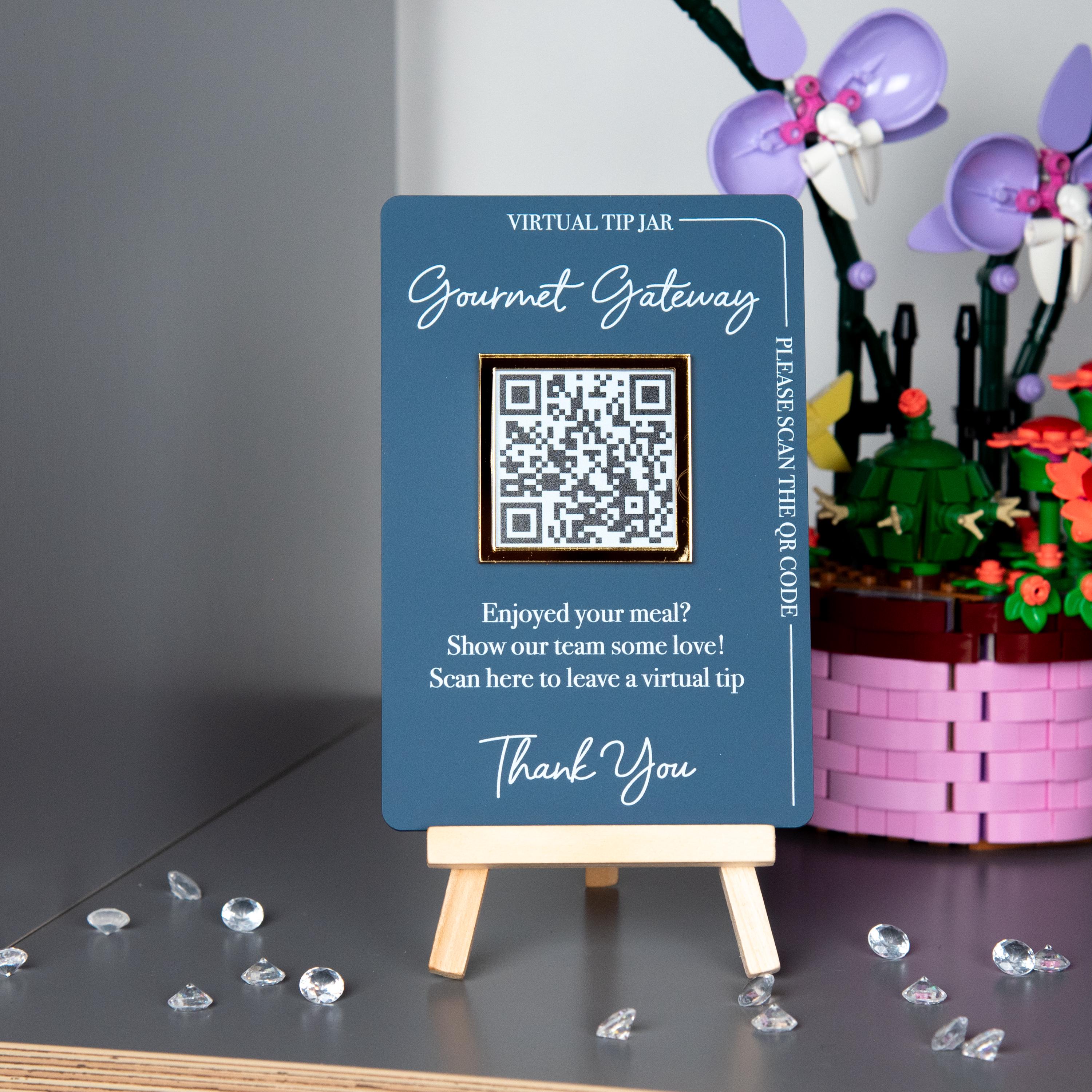 Personalised Virtual Tip Jar QR Sign | QR Code Tipping | Café