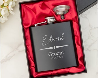 Personalised Engraved Wedding Hip Flask: BestMan, Groomsman Gift