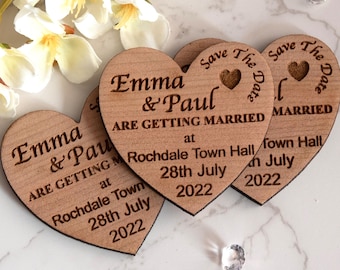 Personalised Save The Date Love Heart Fridge Magnet