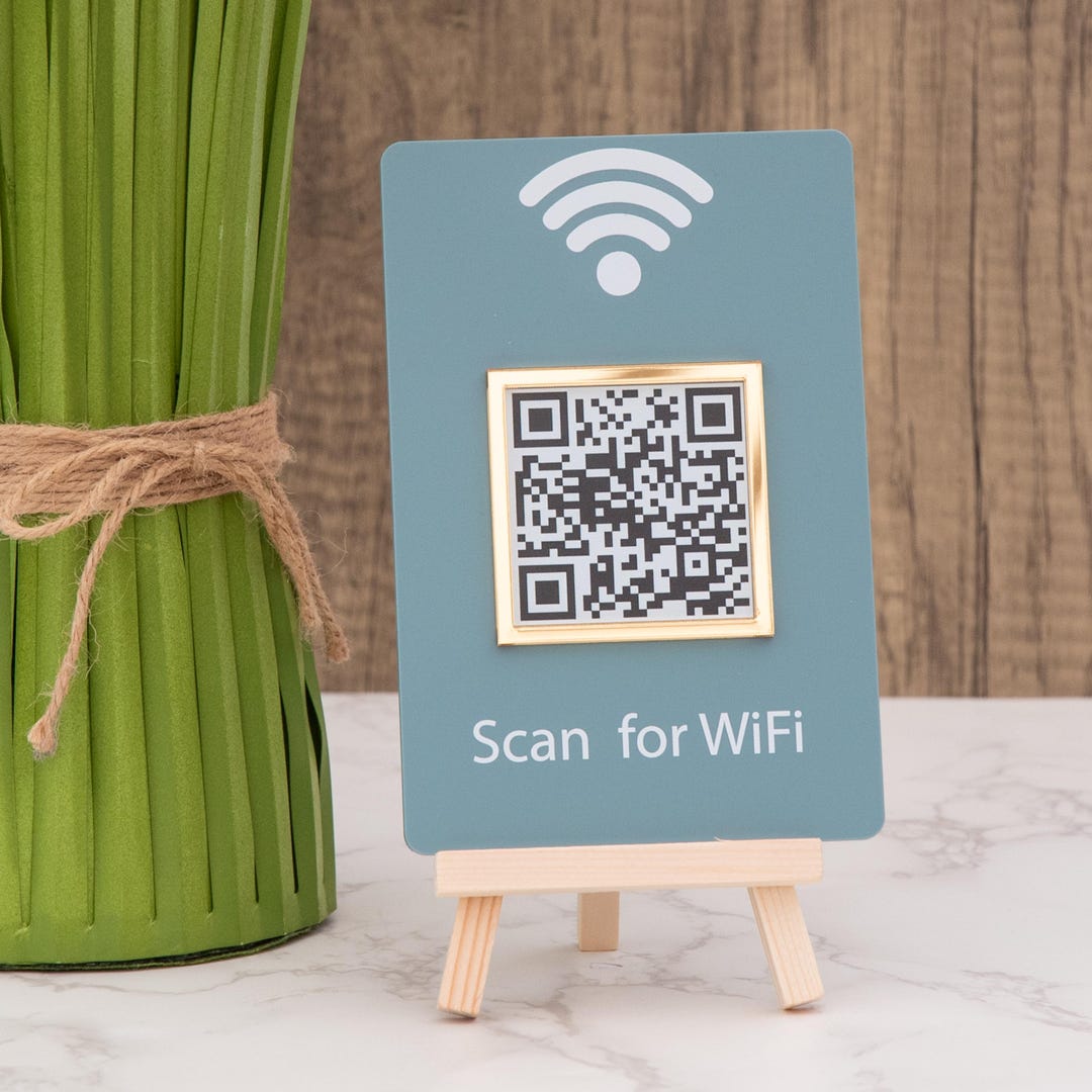 Customisable Mini QR Code Business Sign: Wifi, Social Media, Menu - Etsy