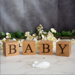 Personalised Individual Solid Oak Letter Cube