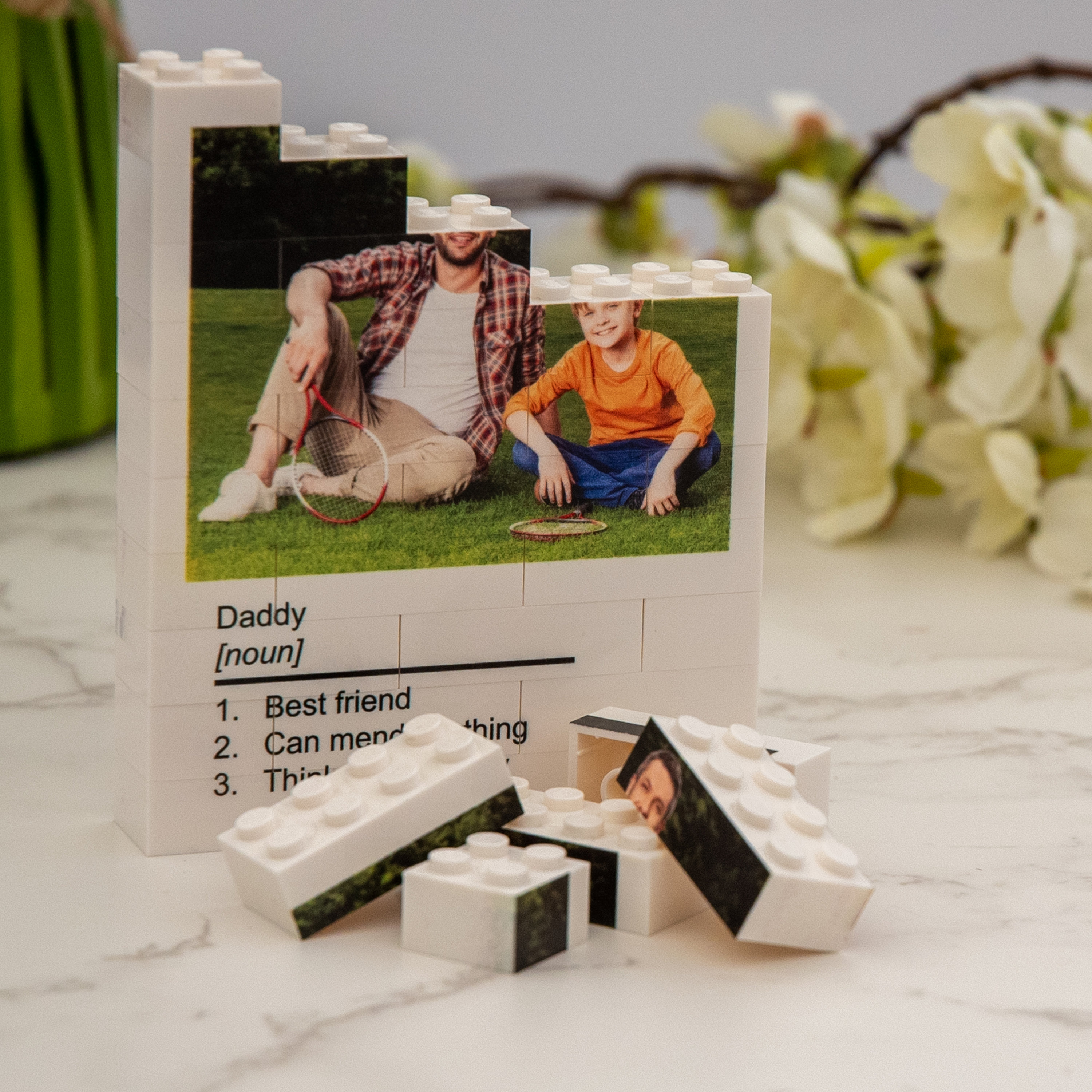 Personalised LEGO® Father's Day Photo Block and Noun Text Made From ...