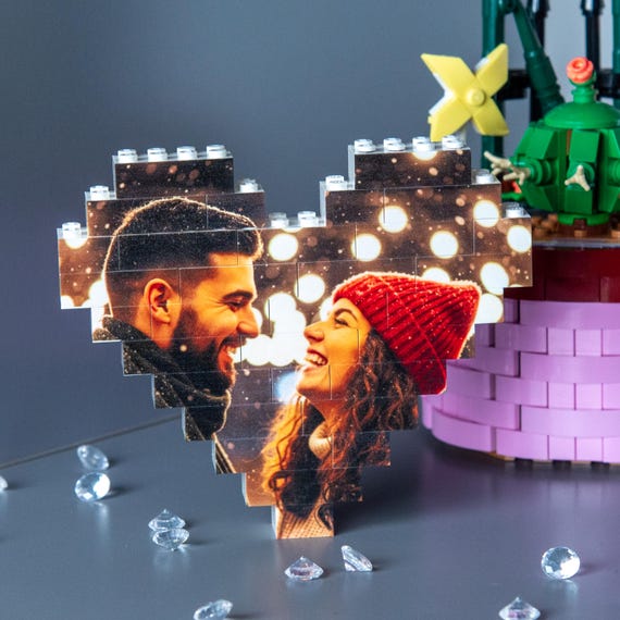 Q-Bricks Puzzle Photo Personnalisé – 49 Briques 12,8x10,5 Cm – Cadeau Unique Avec Votre Image Et Texte