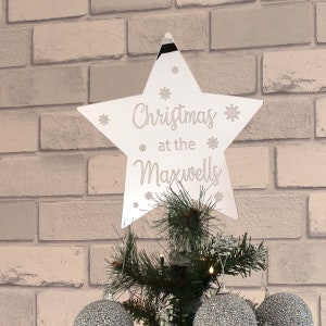 Personalisierte Acryl Weihnachten an der Stern Baumspitze