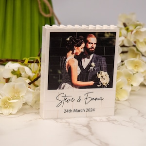 Personalised Any Text & Photo Lego Block  made from genuine LEGO® Bricks, fathers day, gift for her, gift for him, wedding gift