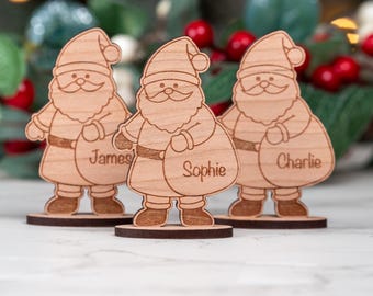 Personalised Wooden Santa Christmas Table Place Name