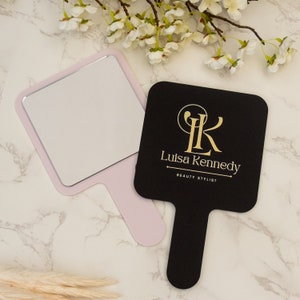 Custom Logo Handheld Square  Mirror for Salon and Beauty Professionals