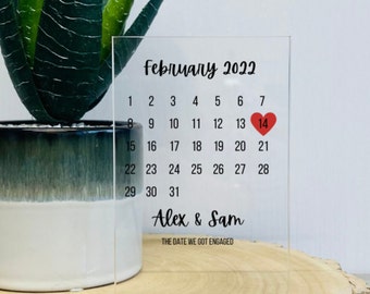 Personalised Calendar Special Date Acrylic Free Standing Plaque