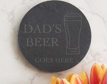 Personalised Engraved Slate Beer Coaster – Custom Coaster for Beer Lovers, Birthday, Father’s Day & Christmas Gift
