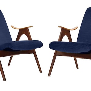 Modern Medellin Mid-Century Style Lounge Chairs - a Pair