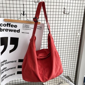 Große Umhängetaschen aus Segeltuch für Damen mit Reißverschluss, Schultasche für Studenten, modische Umhängetasche mit Fassungsvermögen Bild 1