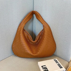 Hobo Bag Luxus Knoten gewebte Umhängetasche Große Ledertasche für Sie Vegan Leder Premium Tasche große geflochtene Leder Geldbörse Schultertasche Bild 10