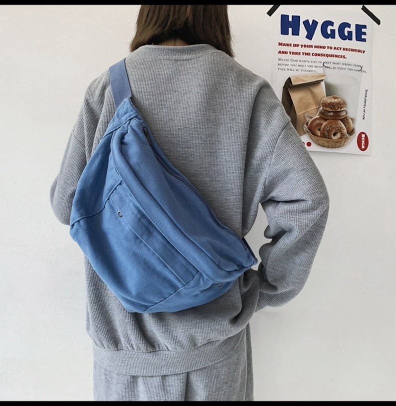 Canvas Chest Bag, Minimalist Waist Bag, Sling Bag, Large Capacity Crossbody Bag, Sports Bag, Cycling Bag, Gym Bag, Phone Bag, Casual Bag image 4