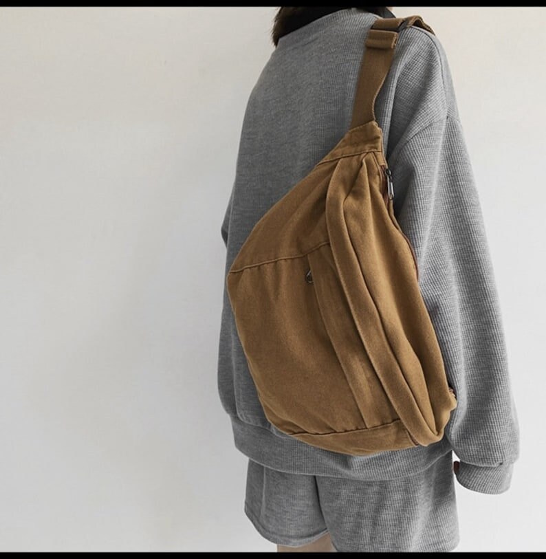 Canvas Chest Bag, Minimalist Waist Bag, Sling Bag, Large Capacity Crossbody Bag, Sports Bag, Cycling Bag, Gym Bag, Phone Bag, Casual Bag zdjęcie 5