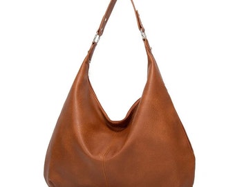 Sac à bandoulière en cuir, sac hobo marron, sac à main en cuir de tous les jours, sac fourre-tout pour femme, sac noir bordeaux vert gris bleu marine, fourre-tout en cuir souple