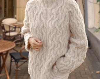 Cable Sweater Pattern | Cozy Hand-Knit Design | PDF Knitting Pattern