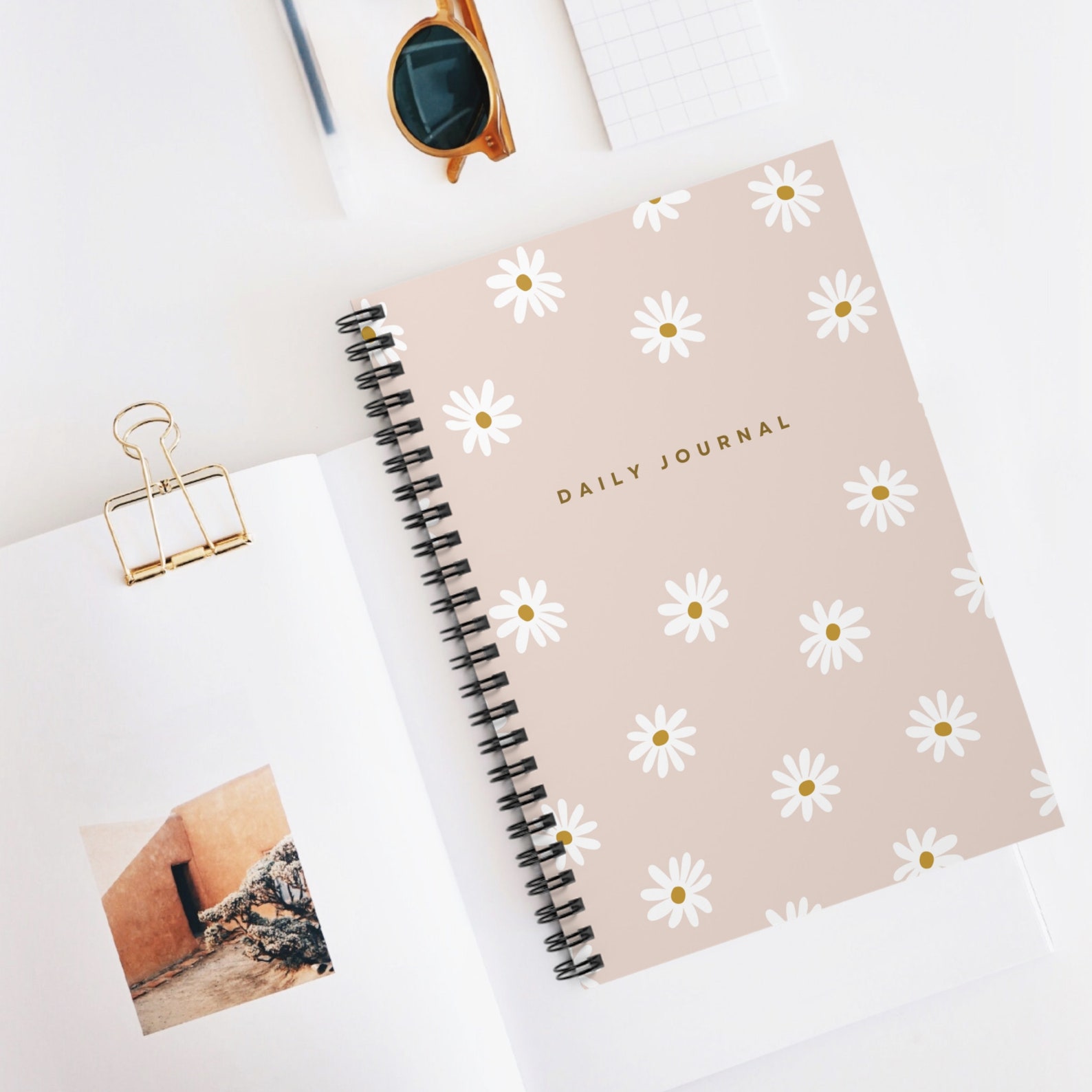 Daisy Floral Spiral Journal: Ruled Line Notebook - Etsy