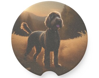 Dog Soapstone Car Coaster: Natural Stone Cup Holder