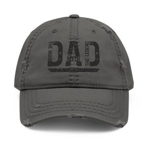 Embroidered &quot;Dad The Man, The Myth, The Legend&quot; Hat: Distressed Cotton Baseball Cap