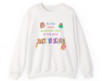 Back to School Crewneck Sweatshirt: Unisex Pullover aus einer Baumwollmischung