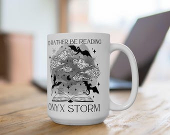 Onyx Storm Ceramic Mug (15oz): Violet Sorrengail, Xaden Riorson, Dragon Riders, Empyrean Series Gifts, Book Lovers, Romantasy, Bookish