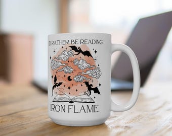 Iron Flame Ceramic Mug (15oz): Violet Sorrengail, Xaden Riorson, Dragon Riders, Empyrean Series Gifts, Book Lovers, Romantasy, Bookish