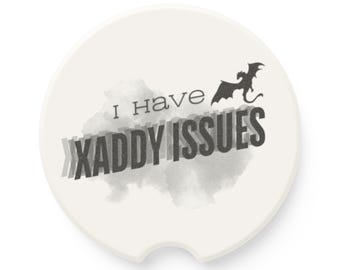 Xaddy Issues Soapstone Car Coaster, Xaden Riorson, Xaddy, Fourth Wing Gifts, Fourth Wing Fans, Book Lovers, Romantasy Books, Romantasy Gifts