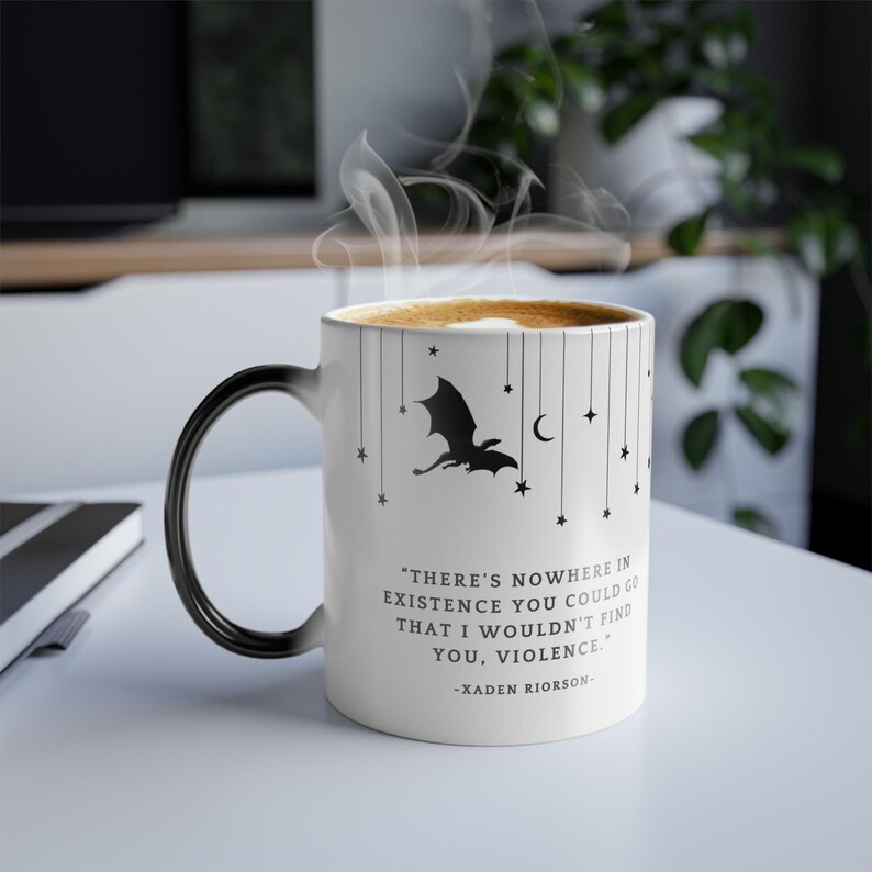 Xaden Zitat Color Morphing Becher, 11 Unzen, Xaden Riorson Becher, Schatten Papa Becher, Xaddy Becher, Vierter Flügel Geschenke, Buchliebhaber, Romantik Becher, Schatten Bild 8