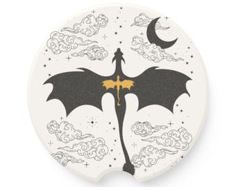 Fourth Wing Soapstone Car Coaster, Andarna, Tairn, Fourth Wing Gifts, Fourth Wing Fans, Book Lovers, Romantasy Books, Dragon Car Accessories