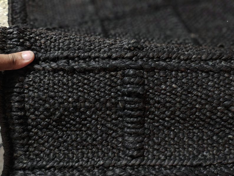 Handwoven Rug 6x9. jute rug 9x12 black, jute rug 12x12,Jute geometric rug black Jute Flat Weave Rug jute black natural rug modern jute flatweave rug 9x12 hand flatweave dhurrie 4x6 jute rug Tapis De Lana Custom Flatweave solid color jute rug