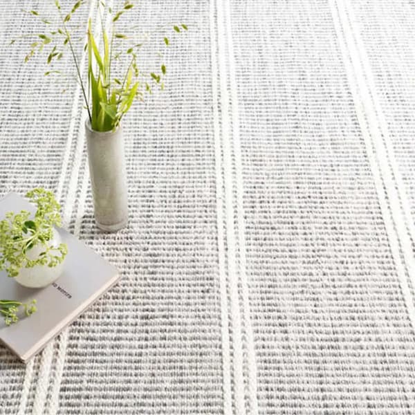 Hand Woven Rug| flateweave rug Wool Soft Blue Grey White yellow brown flatweave High Quality Nordic Scandinavian,,|Bedroom Rug,Customise.