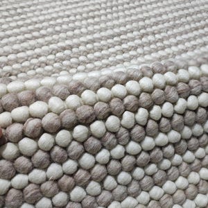 8x10 Handwoven chunky loop rug, Scandinavian Boho Loop Flatweave Modern Neutral custom size.