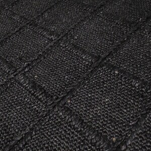 black jute rug in living room, Handwoven checked geometric jute rug Large 10x14 Nordic Scandinavian jute rug,  2x4 rug, black neutral texture rug checkered rug jute, abstract jute rug, 6x9 rug black checked,natural black Jute Flat Weave Rug, black jute rug sustainable durable rug 9x12,10x14 geometric rug 12x15 jute kilim rug. jute rugs 10 x 13
