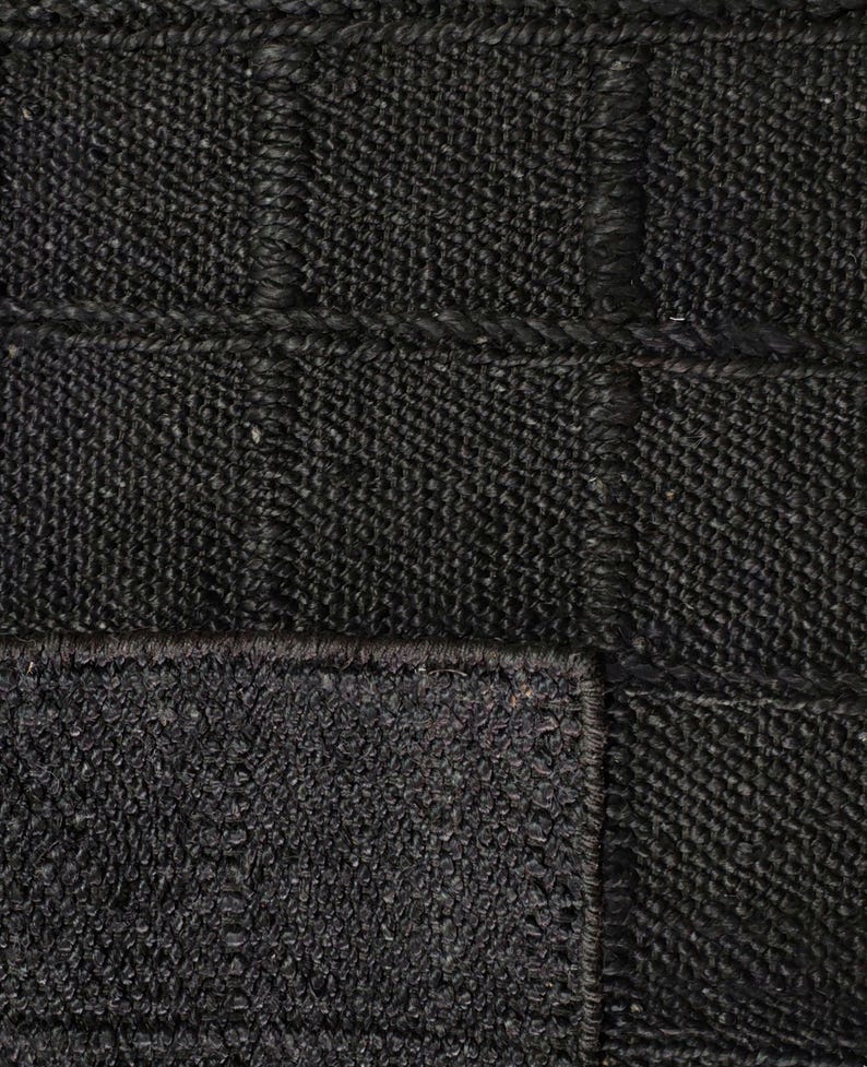 natural jute area rug, black large nordic checkered rug, scandinavian jute rug, boho large jute rug, bedroom jute rug, living room decor rug, eco friendly jute rug,