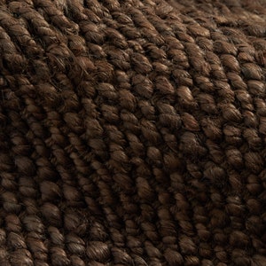 10x14 dark brown jute rug, Handwoven nordic checked geometric flatweave, large Scandinavian natural jute Custom Rug.