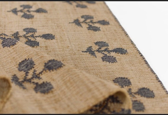 6x9 Handwoven jute kilim flower rug | Abstract floral boho rug | grey custom natural.