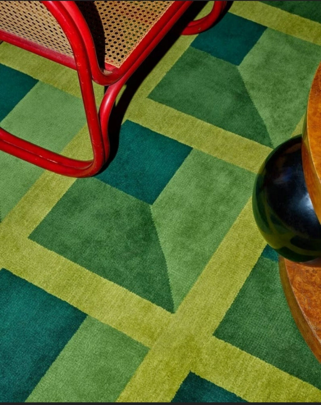 Hand Tufted Green 3D Stem Area Rug 100 Woolen Large Area Rug Light and