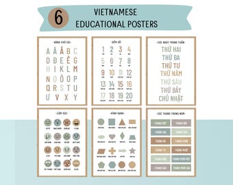 Vietnamesisches Alphabet Poster für Kinder|Pädagogischer Digitaler Download|Lerne Vietnamesische Buchstaben Wandkunst