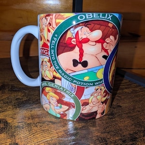 Kaffeetasse, Asterix, Obelix, Vintage, für ihn, fürs Büro, Souvenir, Sammlung, Geschenk, Zitat, personalisierte Tasse, für Papa