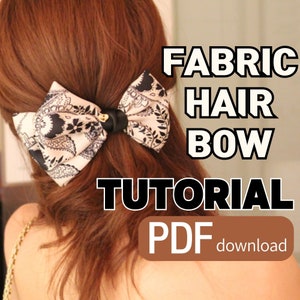Fabric Hair Bow TUTORIAL, Digital Download Hair Bow Making