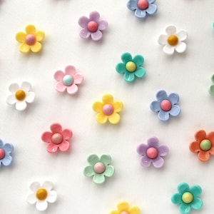 4/10 Stück Pastell Acryl Blumen Deko Verzierungen [P412]