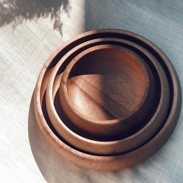 Handmade Wooden Bowls, Natural Products, Walnut and Beech Kitchen Accessories hollowware, housewarming gift, Sustainable Wood Products