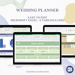 Wedding Excel Planner, Wedding Budget Planner, Wedding Planner Template Excel, Excel Wedding Budget Planner, Wedding Planner SpreadSheet