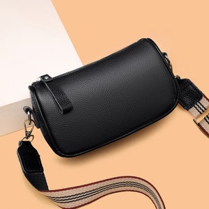 Black Crossbody - Elegant Black Small Crossbody Bag - Black leather crossbody - Designer crossbody bag - Genuine leather purse