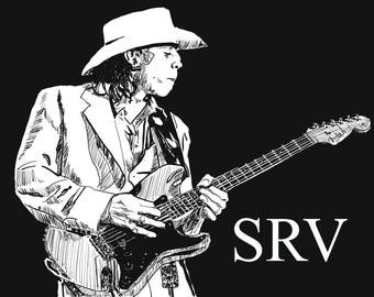 SRV — Pen & Ink Tribute to Stevie Ray Vaughan