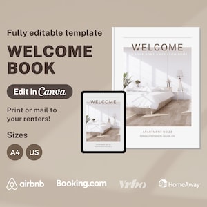 Welcome Book Template Airbnb | Vacation Rental Guest Book | Canva Welcome Book | VRBO Welcome Book | Direct Download | Personalize in Canva